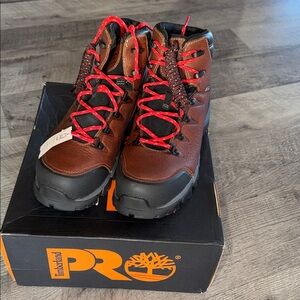 NWT Timberland PRO Men's Leather Boots with Red Laces